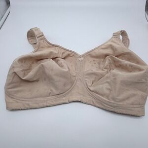 Elila 1305 Jacquard Soft Cup Wireless Bra Beige Nude Floral 42L
